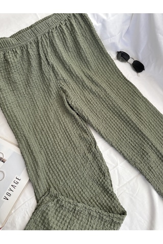 Intive Cool Comfort Waffle Kumaş Pamuklu Nefes Alabilir Basic Yaz Haki