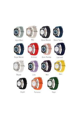 Kyver Apple Uyumlu Watch 9/8/7/6/se Okyanus Silikon Kordon 45/44/42mm