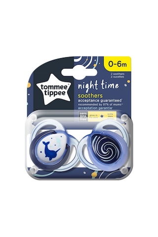 Tommee Tippee Ortodontik Gece Emziği 2'li 0-6 Ay  Lacivert