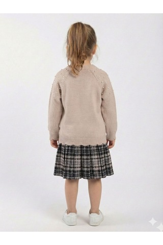 Xo Kids Kız Çocuk Elbise 3-7 Yaş, Kod 4117 Bej