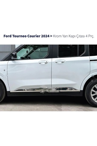 Ford Courier 2023 Sonrası Yan Kapı Çıtası Kromu 4 Parça P.çelik