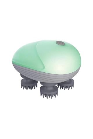 Samdoo Mini Elektrikli Saç Derisi Masaj Cihazı - 4 Başlı, 3 Seviye, Su Geçirmez, Ev/pet Kullanıma Uygun, Şarjlı, Stres Giderici, Kan Akışını Artırır Yeşil Yeşil