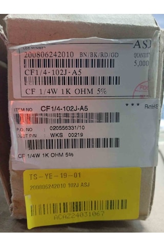 1k %5 1/4w Direnç 500 Adet