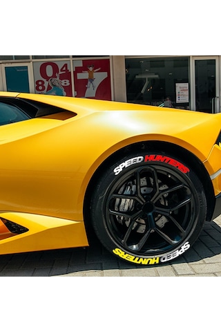 Çift Renk Speedhunters Lastik Yazısı 2.5 Cm Ürün 4 Adet Araç Motorsiklet Lastik Sticker
