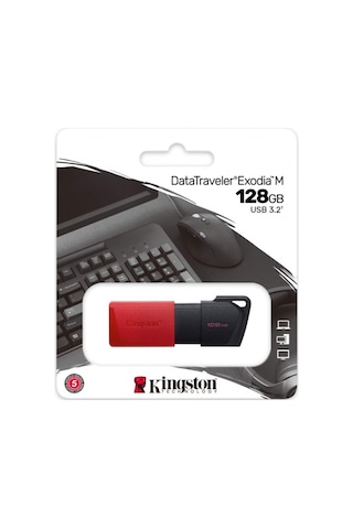 Kıngston Dtxm/128gb Usb 3.2 Data Traveler Exodia M Flash Disk Siyah-kırmızı