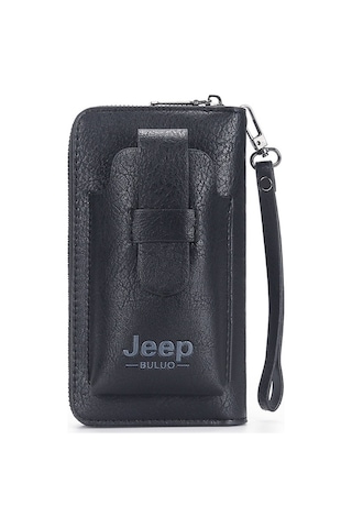Jeep Buluo Erkek El Çantası Büyük Kapasiteli Çoklu Kart Erkek Cep Telefonu Çantası Tek Fermuarlı Taşınabilir Erkek Çanta Cüzdanı 001