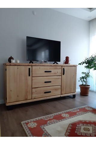 Deryawood Doğal Masif Tamamen Ahşap Konsol