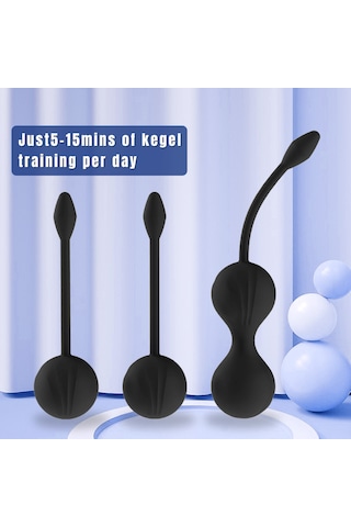 X-sense Siyah 3 Parça Kegel Egzersiz Topları Seti
