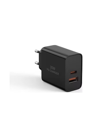 Ufly 20w Pd Hızlı Şarj Adaptörü Usb-a Usb-c 5v 3a Siyah