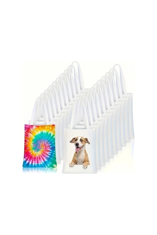 Willowhaven 12 Adet Bej Sublimasyon Çanta 12.2x14.2 İnç Dıy Dekorasyon Alışveriş Çantası