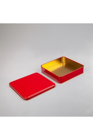 Kırmızı Metal Kutu 19,2x19,2x4,5 Cm