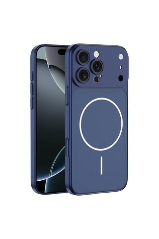 Zore Apple iPhone Uyumlu 14 Pro Kılıf Omsy M-safe Şarj Özellikli Kamera Korumalı Spark Kapak - Turuncu