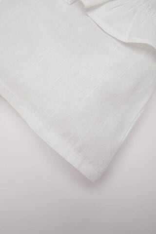 DeFacto Kız Bebek Bisiklet Yaka Flamlı Poplin Kısa Kollu Bluz E2849A525SMWT32 Beyaz