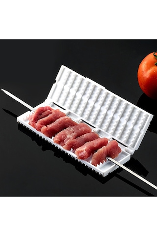 Cbtx Fonksiyonel Barbekü Giyim İpi Takım Tezgahı Et Sebze Kebap Şiş Gümüş