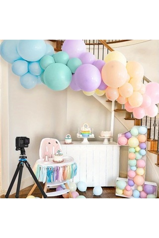 Willowhaven Renkli 63 Parça Pastel Balon Seti - Düğün Doğum Günü Dekorasyonu Renkli