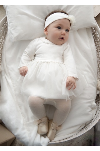 Mayoral Kız Bebek Elbise - Mayoral - Beyaz - 12-ay - 02806-beyaz-12-ay