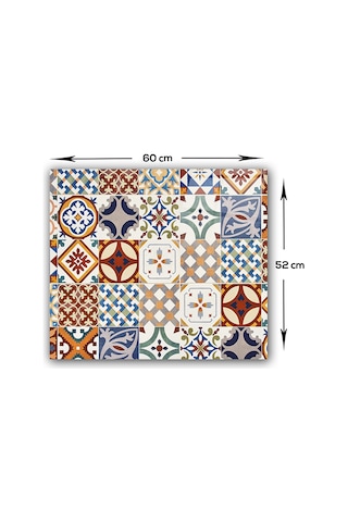 Decorita Çini Desen | Cam Ocak Arkası Koruyucu | 52cm x 60cm