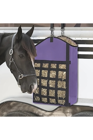 Elmpaly Mor Yemiş Torbası Dayanıklı File Desenli At Yemlik Çuvalı Ahır Ve Çiftlik Kullanımı