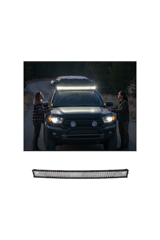Offroad Oval Tepe Sis Lambası 110cm 180led Beyaz-amber Çakarlı 540w Yayıcı Delici Offroad Led Bar