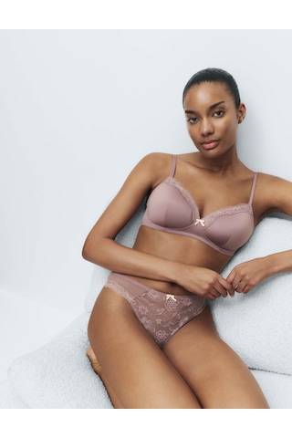 Marks & Spencer Jasmine Dantelli Desteksiz Full Cup Sütyen T33003008 Kahverengi