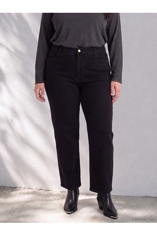 Lcw Curve Siyah Büyük Beden Straight Fit Kadın Jean Pantolon