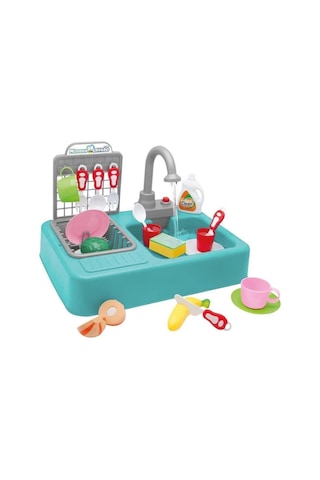 7010 Modern Lavabo Pilli Çeşmeli Mutfak 25 Prç Pembe