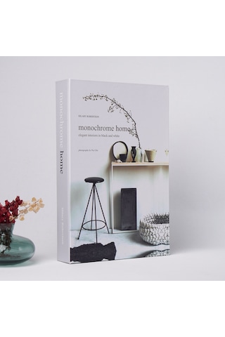 Bak Gel Al Kitap Görünümlü Dekoratif Kutu, Iskandinav Tarzı Gizli Saklama Kutusu Monochrome