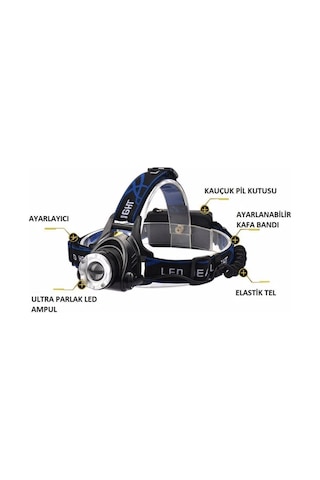 Cata Ct 9123 Ledli 5w Şarjlı Kafa Lambası 6400k Beyaz Işık Çok Renkli