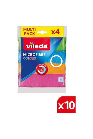 Vileda %100 Mikrofiber Colors Temizlik Bezi 10 x 4'lü