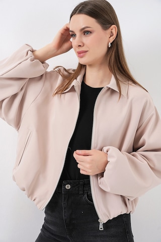 Bigdart Kadın Oversize Fermuarlı Ceket 0735 - Krem