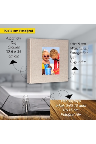 Aledo 10x15cm 500'lük Klasörlü Koton Desenli Lüx Fotoğraf Albümü