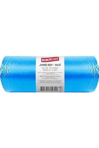 Ağır Sanayi Çöp Torbası Jumbo Boy Mavi 10&apos Lu 80x110 Cm, Dayanıklı & Sızdırmaz, Çift Katlı, Geri Dönüştürülebilir Çöp Poşeti, Fabrika, Şantiye, Sanayi, Bahçe, Restoran, Otel, Hastane, Atölye