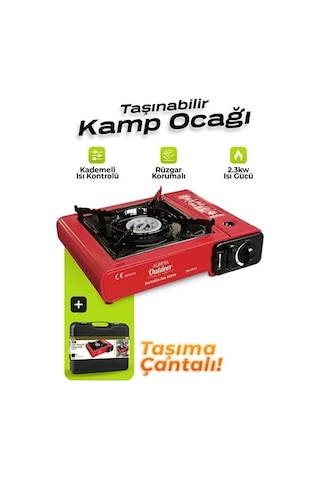Zenviya21 Portatif Kamp Ocağı 2.3kw Taşınabilir Tekli Gazlı Ocak Rüzgar Geçirmez Zenya785 Renkli