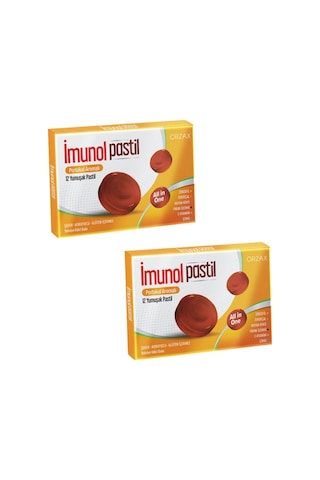 Orzax İmunol Portakal Aromalı Pastil 2 x 12 Pastil