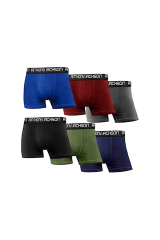 Anthony Jackson Merlin Likralı Premium Erkek Boxer 6'lı - Çok Renkli