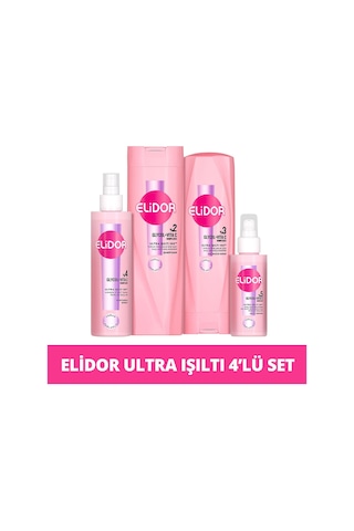 Elidor Ultra Işıltı Yoğun Parlaklık Saç Bakım Seti 4'lü