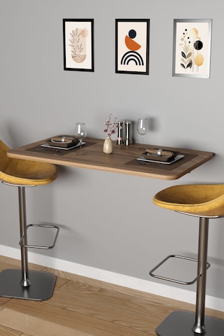 Katlanabilir Duvara Monte Mutfak Masası - 50x90 Cm Yemek Ve Hazırlık Masası Atlantik Çam