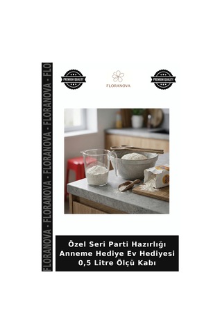 Özel Seri Parti Hazırlığı Anneme Hediye Ev Hediyesi 0,5 Litre Ölçü Kabı Çok Renkli