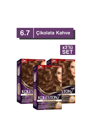 Koleston Supreme Kit Saç Boyası 6/7 Çikolata Kahve X3 Adet
