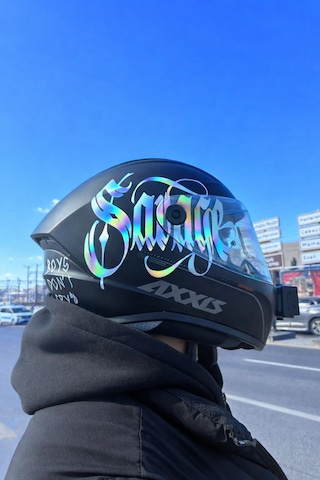 Savage Kask Sticker Motor Kaskı İçin Premium Yazı Sticker Hologram