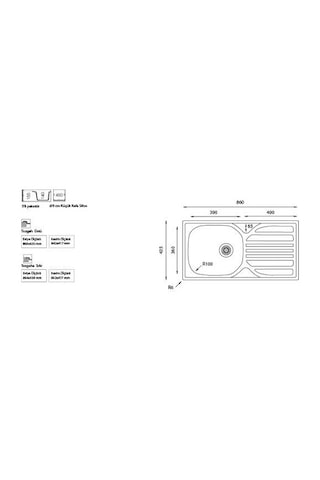 Ukinox Barton Sol Damlalıklı Paslanmaz Çelik Mutfak Eviyesi