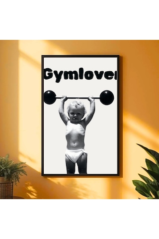 Besay Gym Lover Fitness Motivasyon Duvar Posteri-eğlenceli Modern Dekoratif A2 Çerçevesiz