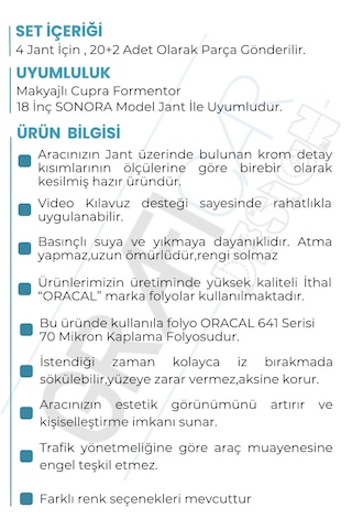 Cupra Formentor Jant Kaplama Sticker Set - 18" Sonora / Bakır