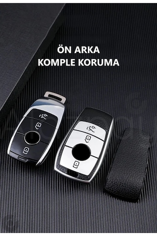 Mercedes A B C E S G Serisi Cla Cle Gls Gla Glb Glc Amg Deri Görünüm Tpu Anahtar Kılıfı Kırmızı
