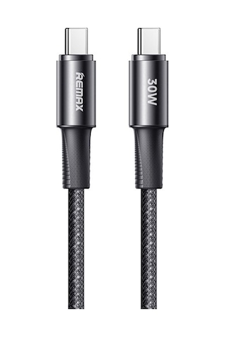 Remax Rc-c100 1.2m 30w Tip-c Tip-c Hızlı Şarj Örgülü Veri Kablosu Siyah