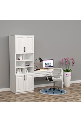 Gloss Membran Çalışma Masası Mdf Beyaz