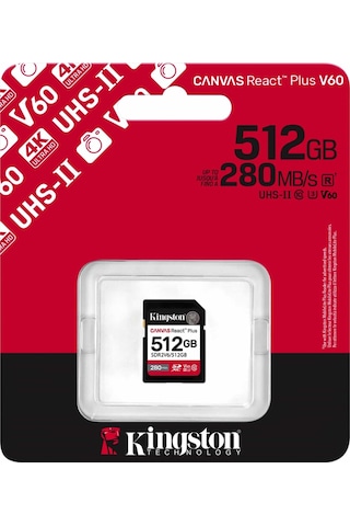Kingston SDR2V6 Canvas React Plus V60 512 GB D Hafıza Kartı
