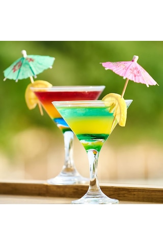 Vıp 12 Pcs Cocktaıl Umbrella 12 Adet Kokteyl Şemsiyesi Renkli Kokteyl Şemsiyesi Kokteyl Aksesuarları