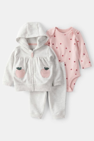 Kız Bebek 3'lü Hırkalı Ctr-1t845810 Gri