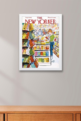 The New Yorker Çerçeveli Tablo August 11 1962 - Arthur Getz Kitapçı Dükkanı